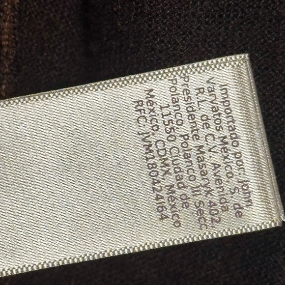 John Varvatos Artisan Turtleneck w Reverse Print Brown Silk Cashmere Sweater - M - Picture 5 of 6